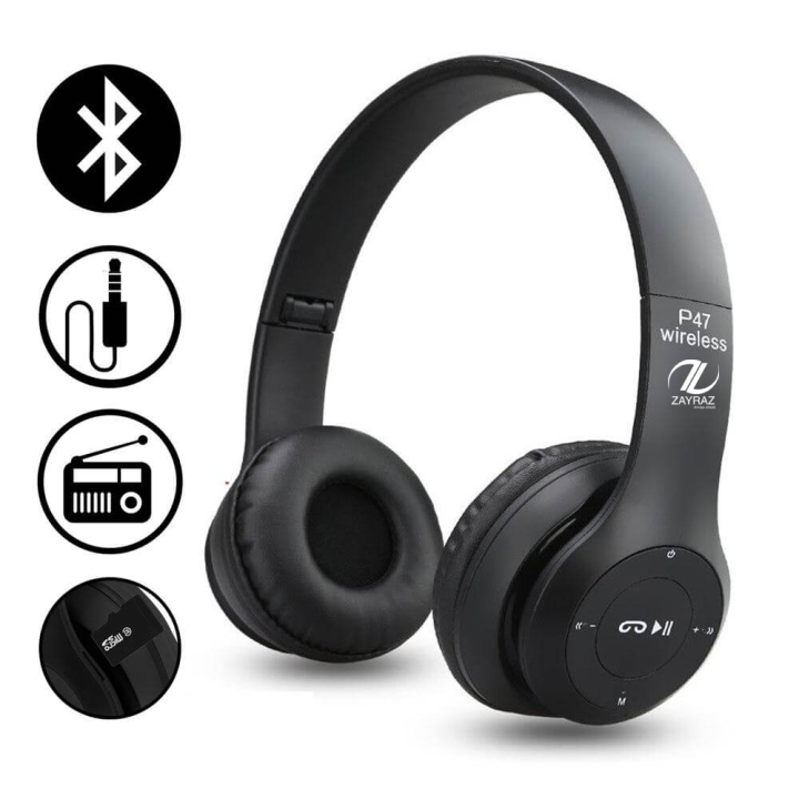 P47 Wireless Headphones Bluetooth Stereo Head phones Foldable Headset with Mic Wireless Built-in Mic compaible for all Android Devices and PC