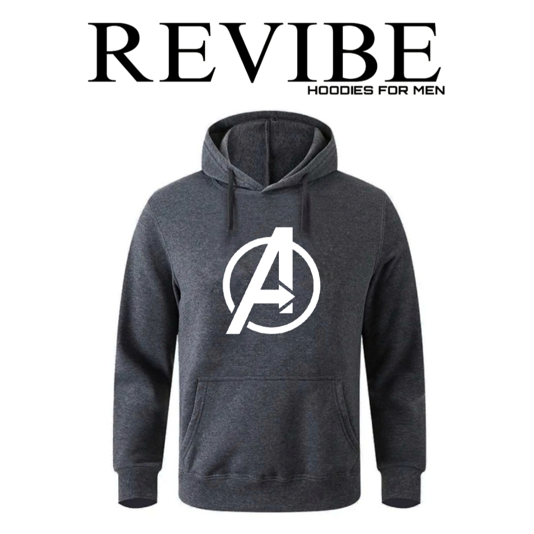 REVIBE - Black Avengers Printed Hoodies For Men