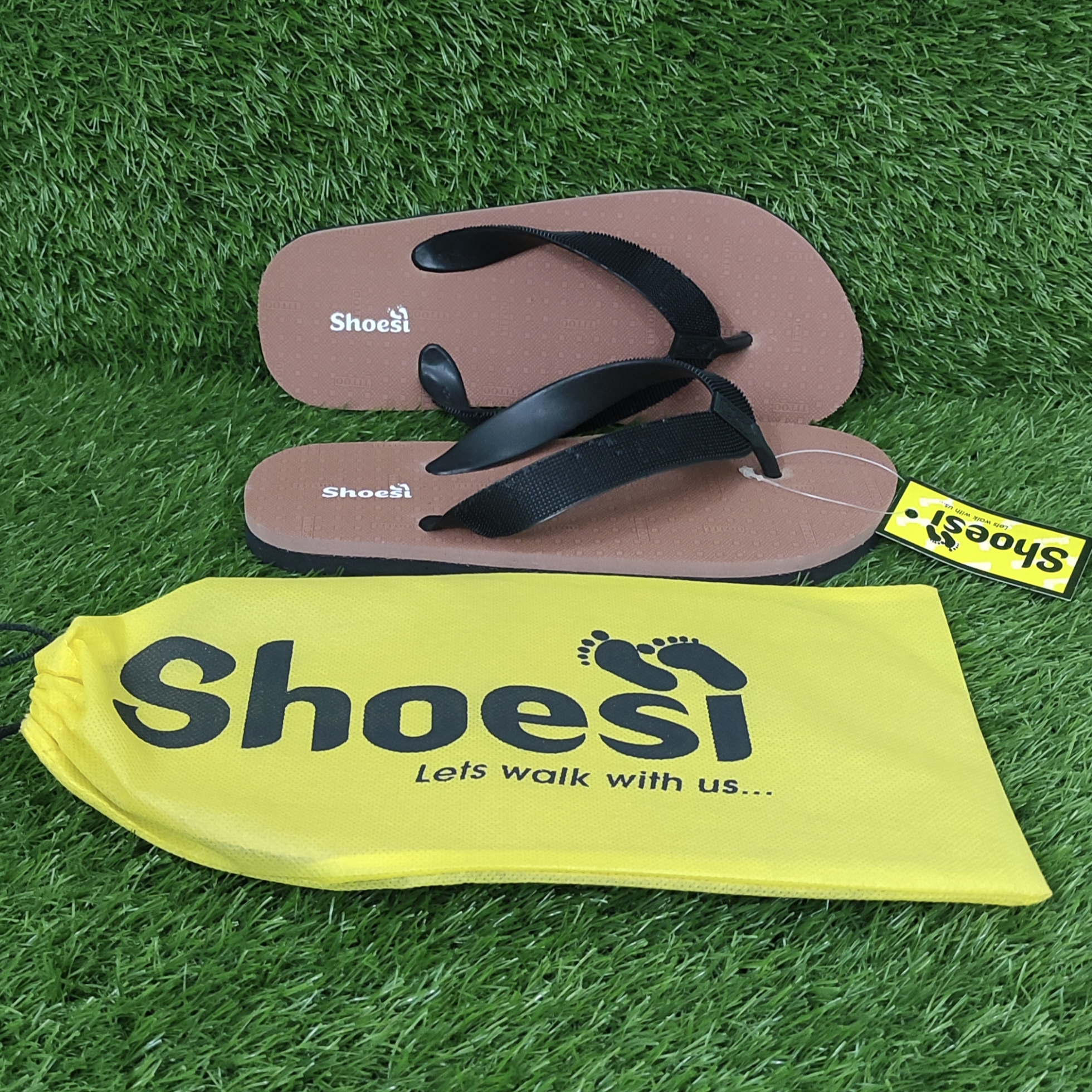 Shoesi | Twinkle Brown Slippers / Flip Flops / Chappal