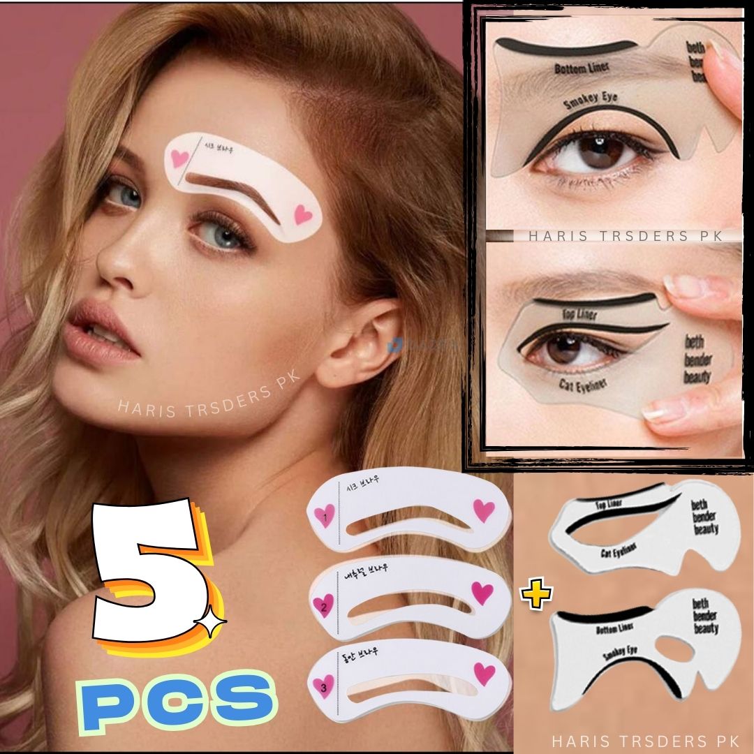 Reusable 6-PCs Eyeliner Stencils Winged Eyeliner Stencil Models Template Shaping Tools Eyebrows Template Card Eye Shadow Makeup Tool