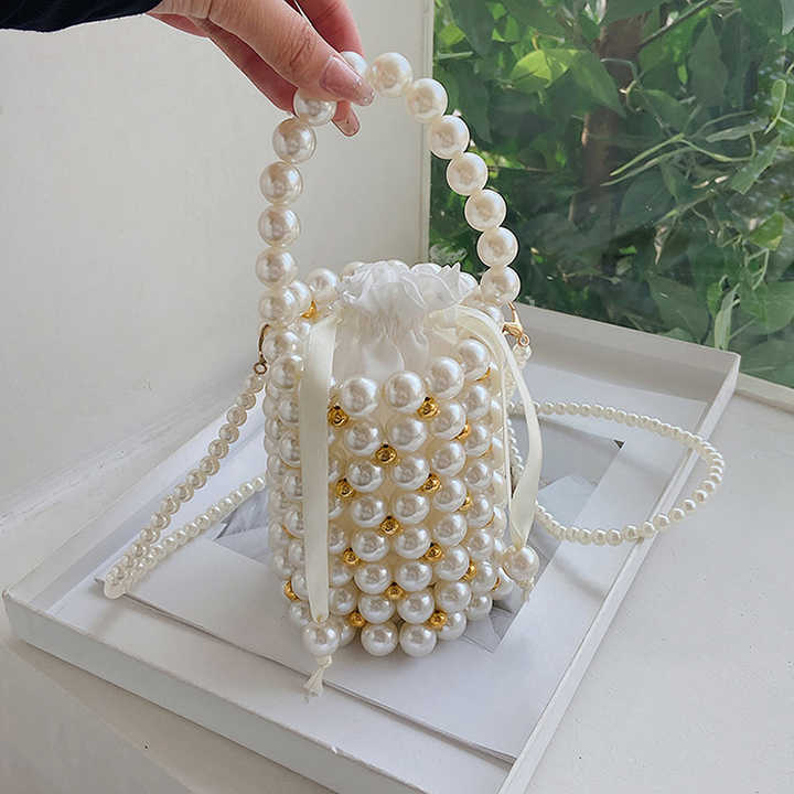 Ladies Shoulder Bags, Handmade Woven Crossbody Bags, and String Purses and Handbags for Women Bucket Tote Bags