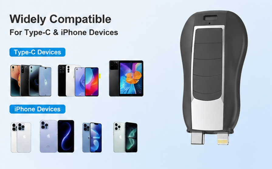 2 in 1 Keychain Portable Key chain Power Bank Emergency Charging Treasure Wireless Portable Charger and power bank