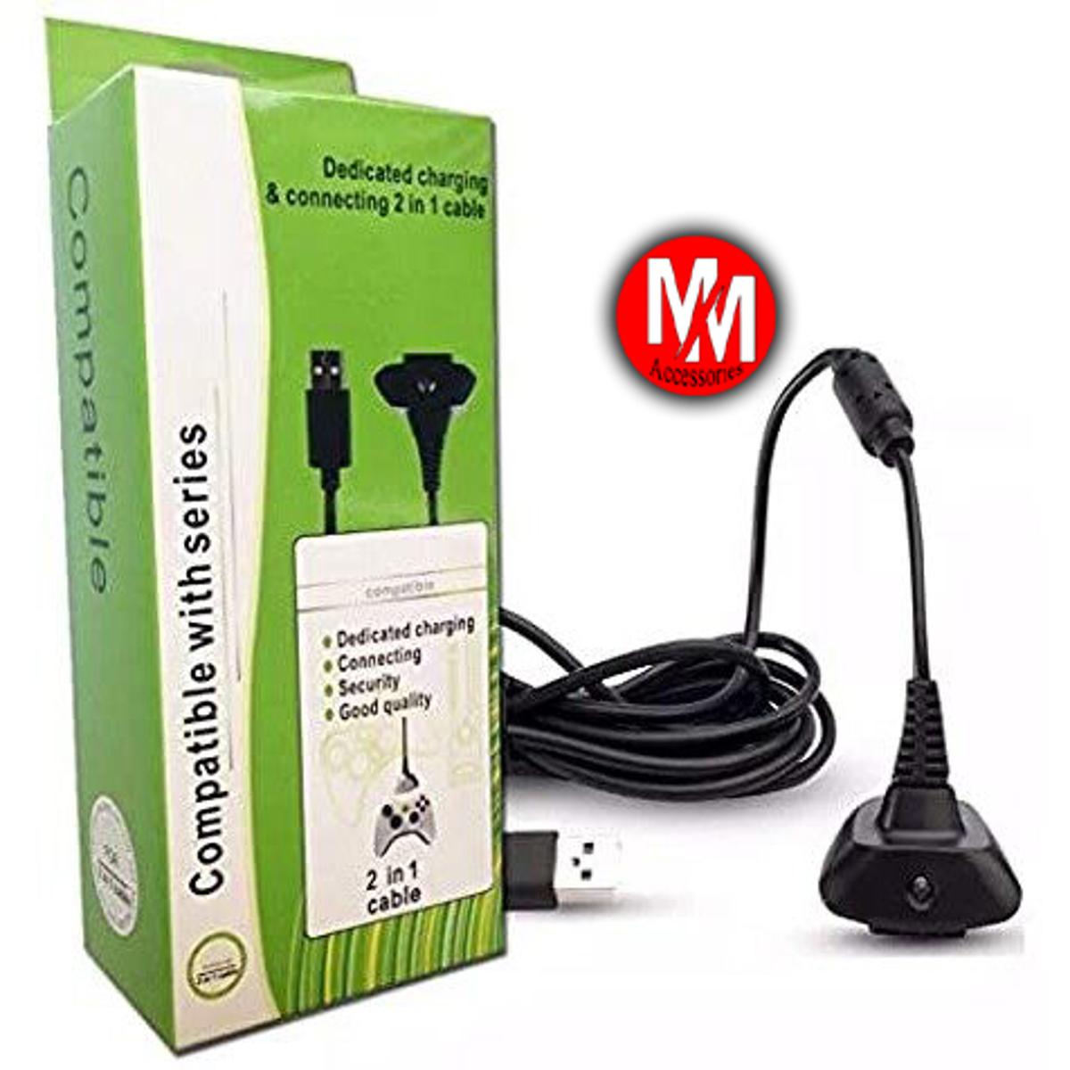 USB Battery Charger Cable Cord for XBOX 360 Gamepad Handheld Controller - 1.75 Mtrs