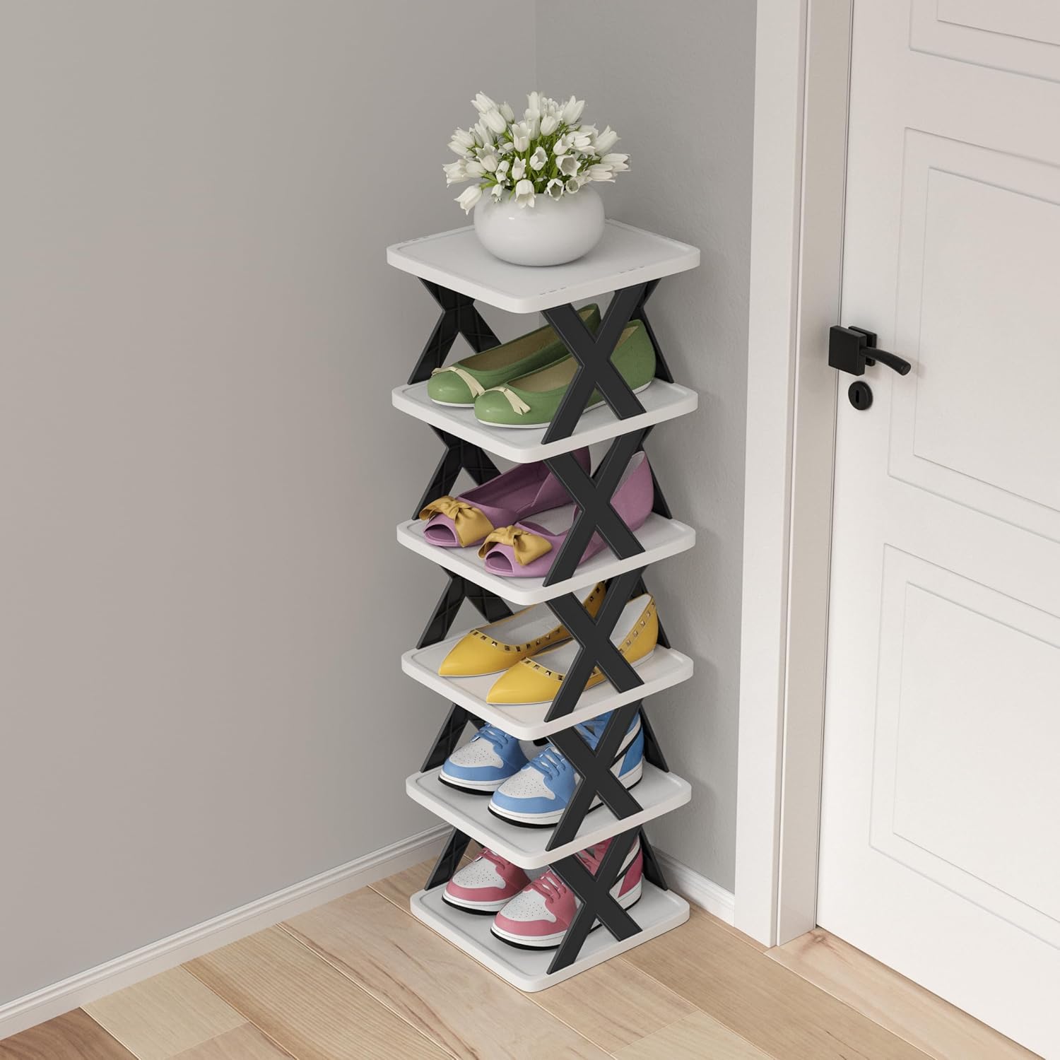 YES TO DECOR  Multi-Layer Versatile Shoe Organizer Rack – Stackable & Space-Saving Organizer for Shoes, Kitchen, Bedroom, Lounge & Closet – Durable & Portable Storage Shelf, Easy Assembly, Ideal for Home & Office.