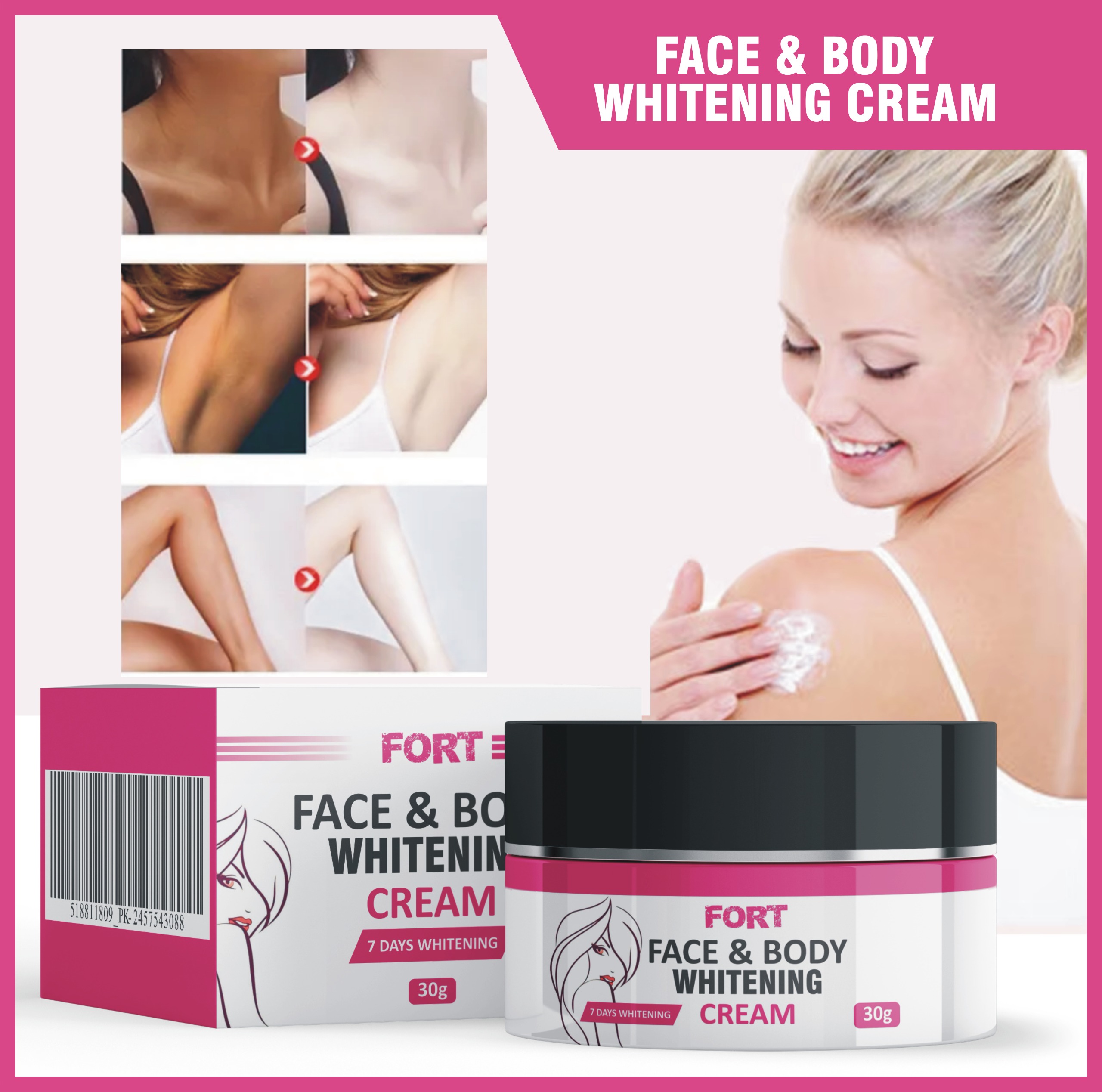 FORT Face And Body Whitening Cream - 30 Ml