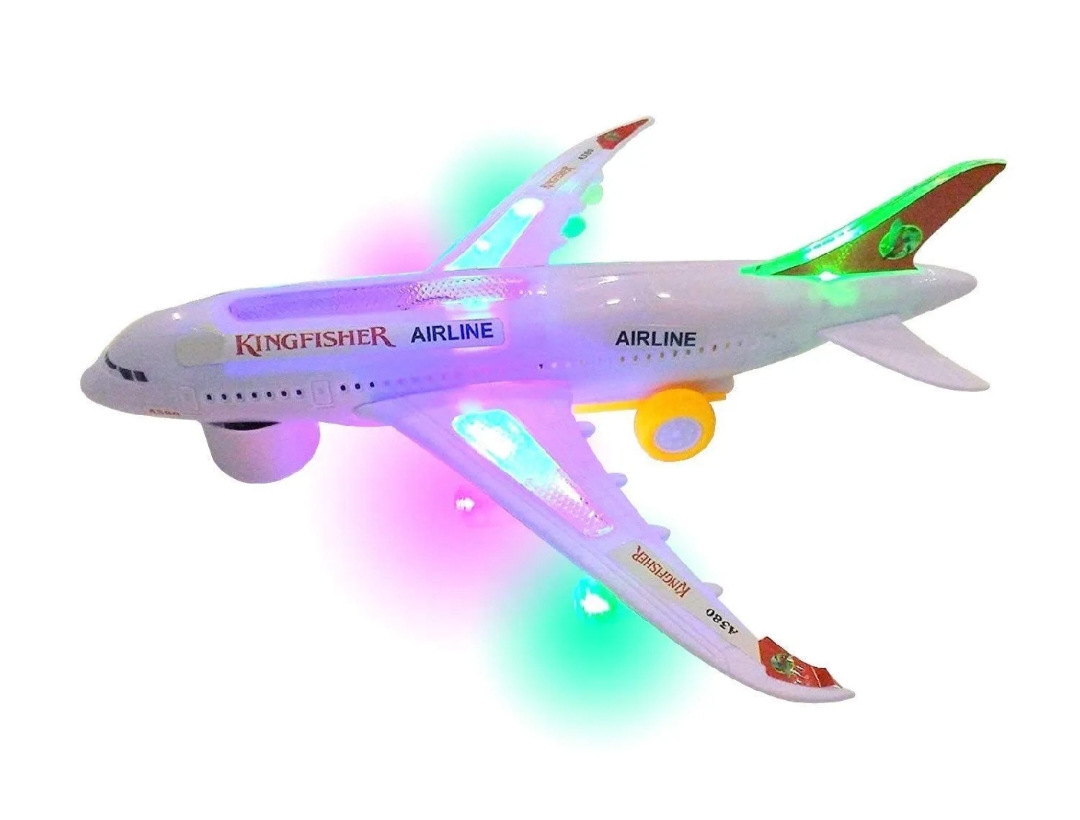 Battery Operated Aeroplane Toy for Kids with Attractive Flashing Lights and Realistic Jet Engine Sounds
