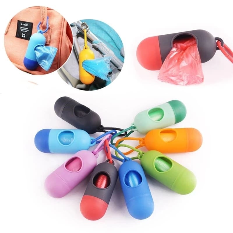 Online Karachi Disposable Baby Diaper Bag Box Kit Portable Baby Diapers Platics Bags | Pet Waste Bag Dispenser Pill Shaped Rubbish Bags Garbage Bag Removable Box Nappy Bag with Rope/hooks