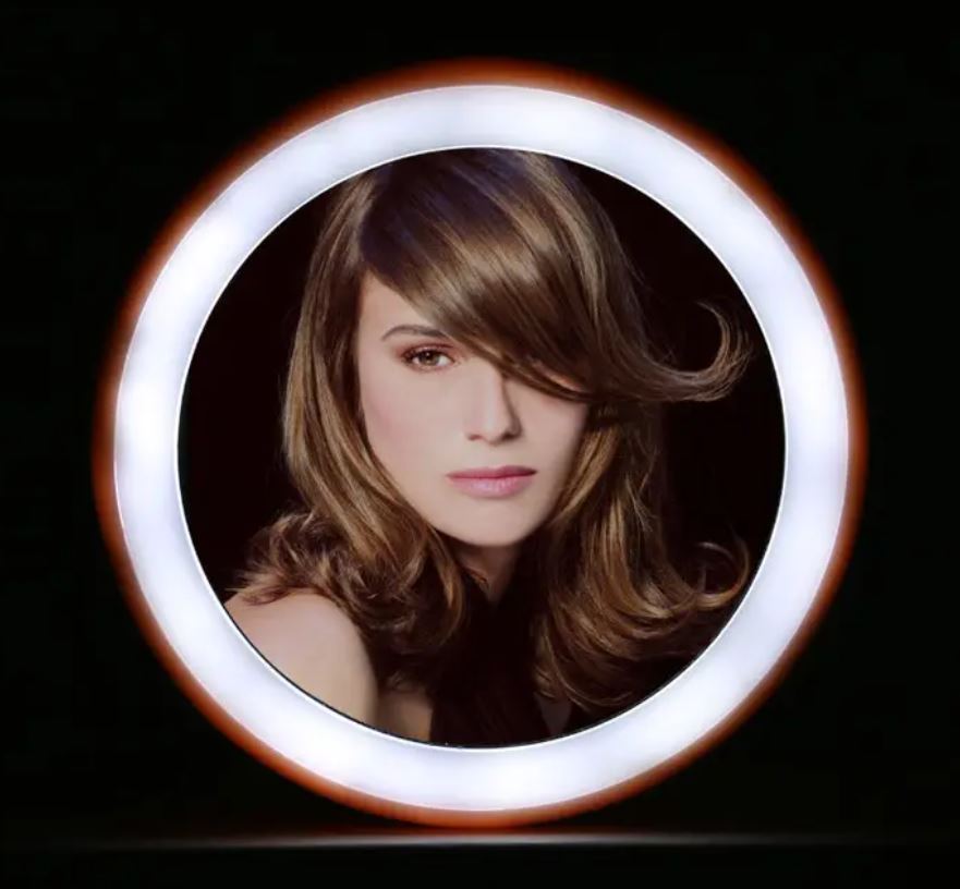 LED Mirror For Makeup - Portable Round Make Up Cosmetic Mirror