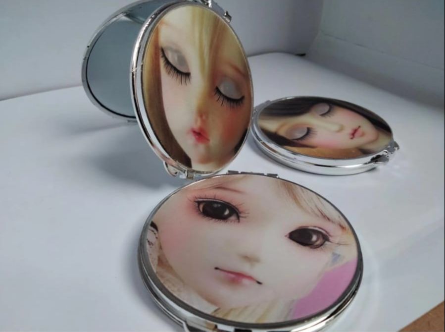 Portable Hand Pocket Cute Barbie Doll Mirror for Girls | Stylish Dual-Sided Makeup Compact Mirror for Travel & Daily Use