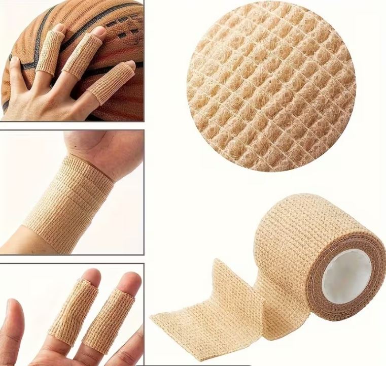 Self adhesive bandages wrap tape Athletic Pre-Tape Elastic Bandage 4.5M | Self-Adherent Wrap for Finger Wrist Ankle | Sports Injury Protection for Basketball Football | Easy Tear & Stretchable