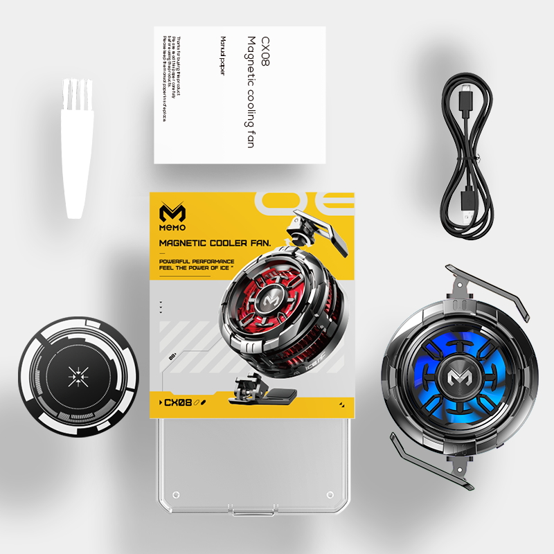 MEMO CX08 Cooling Fan 9V 2A Universal Mobile Phone Cooler Frozen Semiconductor Radiator Magnetic Back Clip PUBG Heat Sink