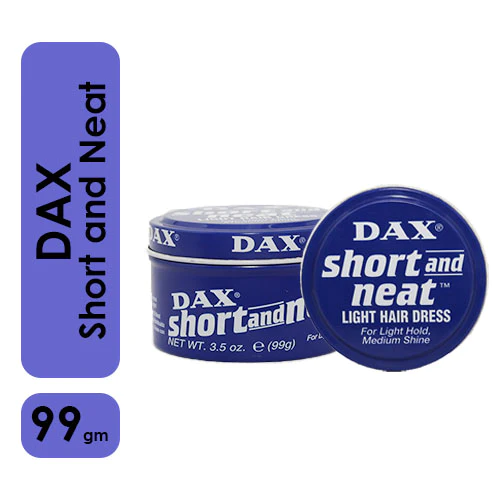 dax short and neat light hair dress 3x Dax Short & Neat Blue Wax Light Hold Medium Shine Hair Dress 99g Natural Look