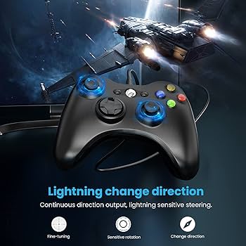 Xbox 360 Controller for Windows & Xbox 360 Console Wired USB Joystick Support PC Laptop