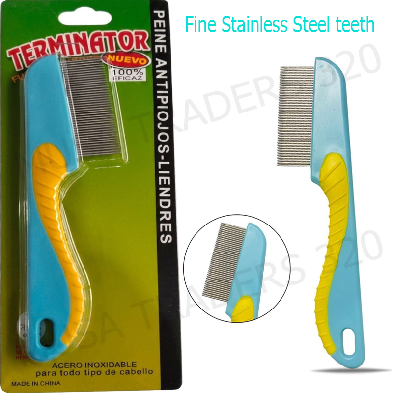 Anti Lice and Nit Removal Comb Stainless Steel Metal Needle For Men Women.