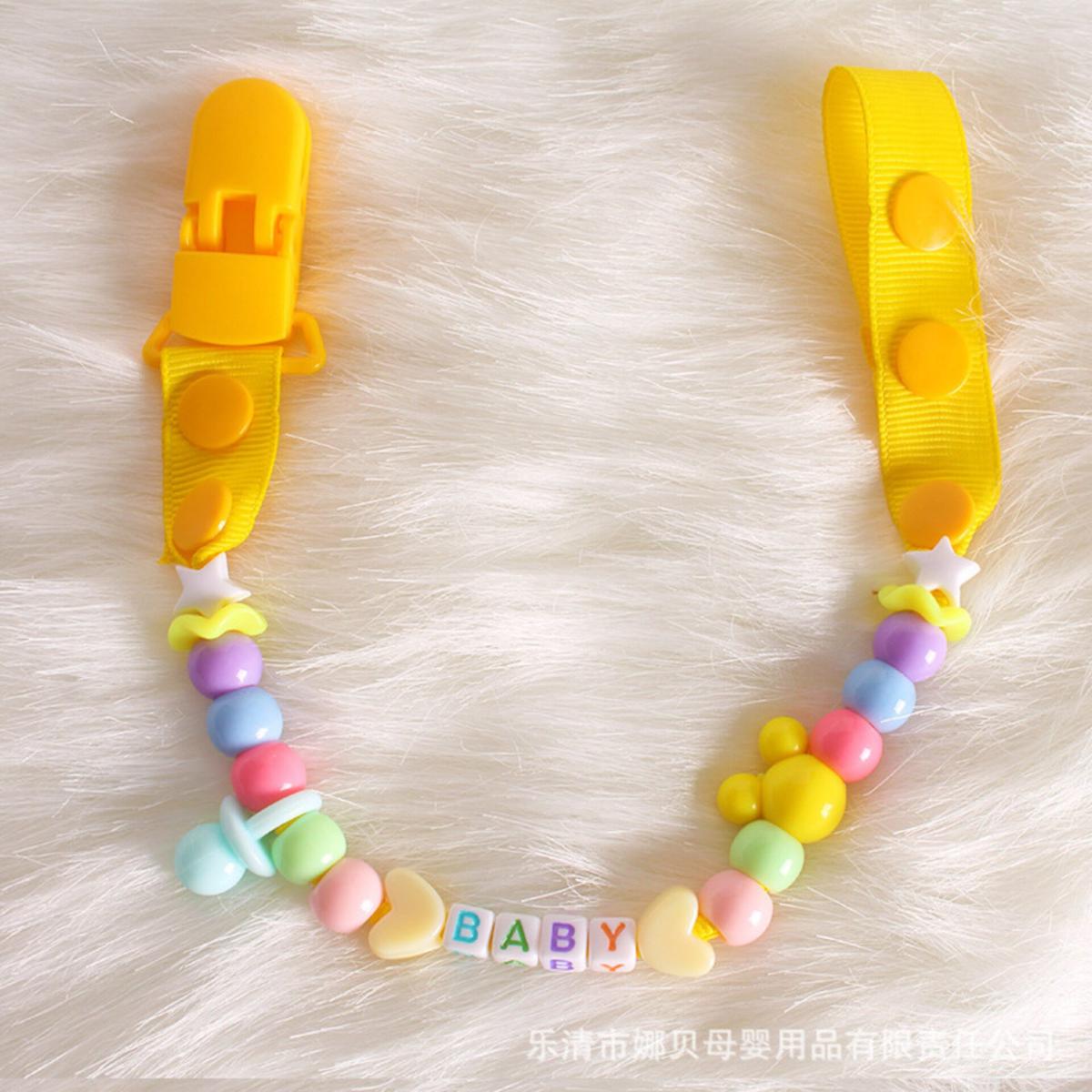 Baby Clips Teether Soother Pacifier Chain Holders Silicone Beads Teething Toy