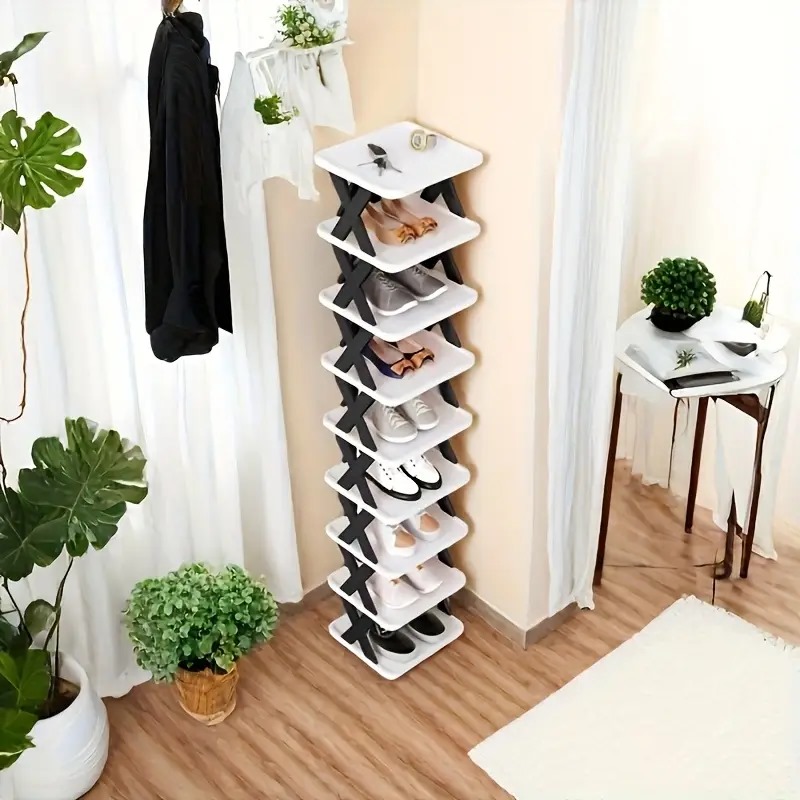 YES TO DECOR  Multi-Layer Versatile Shoe Organizer Rack – Stackable & Space-Saving Organizer for Shoes, Kitchen, Bedroom, Lounge & Closet – Durable & Portable Storage Shelf, Easy Assembly, Ideal for Home & Office.