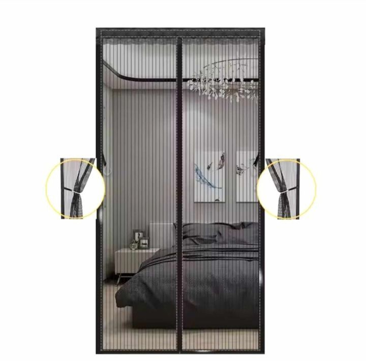 Anti Mosquito Net - Magnetic Mesh Curtain - Screen Door Curtain Net - Automatic Closing Door Mesh - Anti Insect Bug Fly Partition Striped Door Curtain