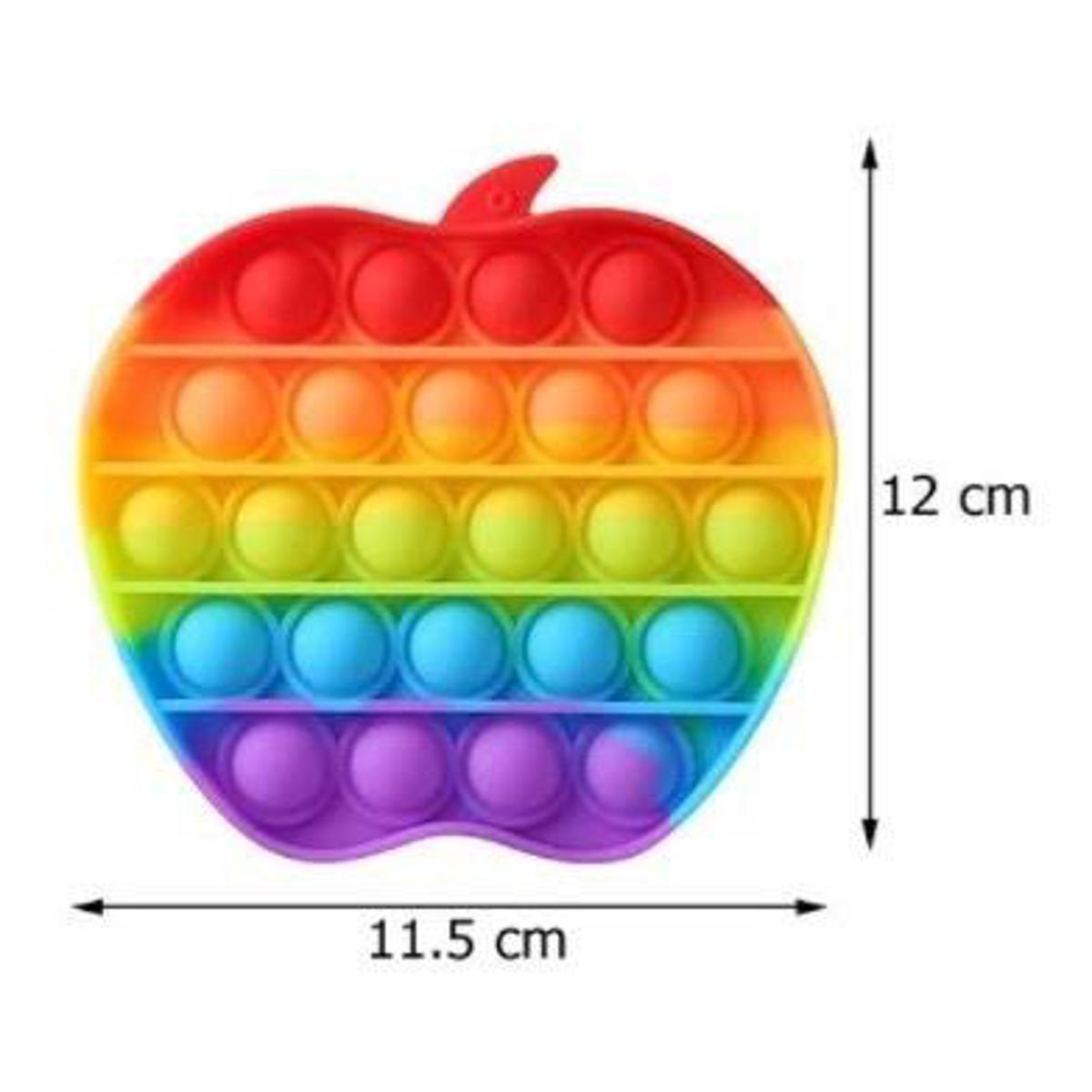 POP Bubble Squeeze Sensory Fidget Toy Pop It Figit Toy Fidget Toys Special Needs Stress Reliever, Push Bubble Gadgets - Rainbow Apple