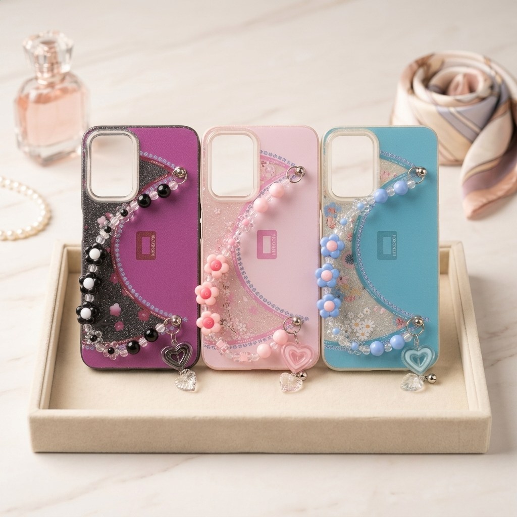 Slim Fancy Bracelet Studded Cover for Oppo A76 - A96 - 9i Stylish Back Case