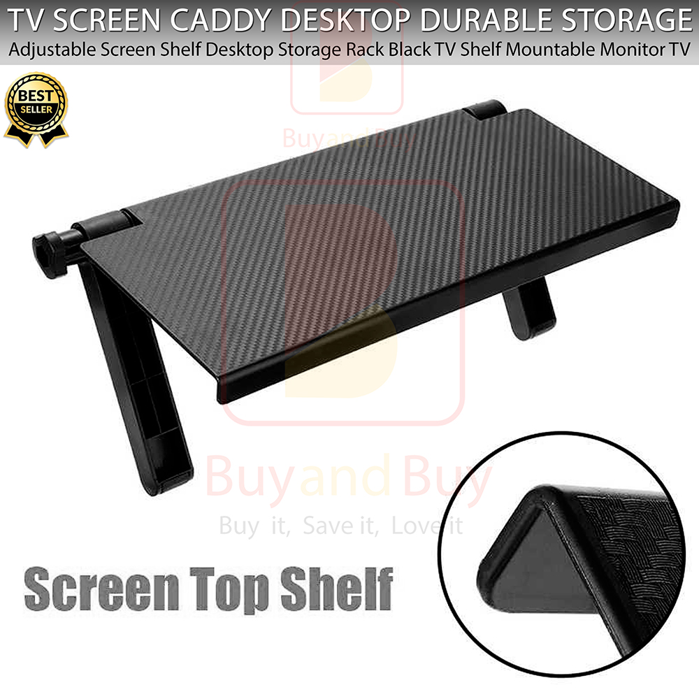 TV Computer Screen Caddy Screen Top Shelf Desktop Adjustable Storage