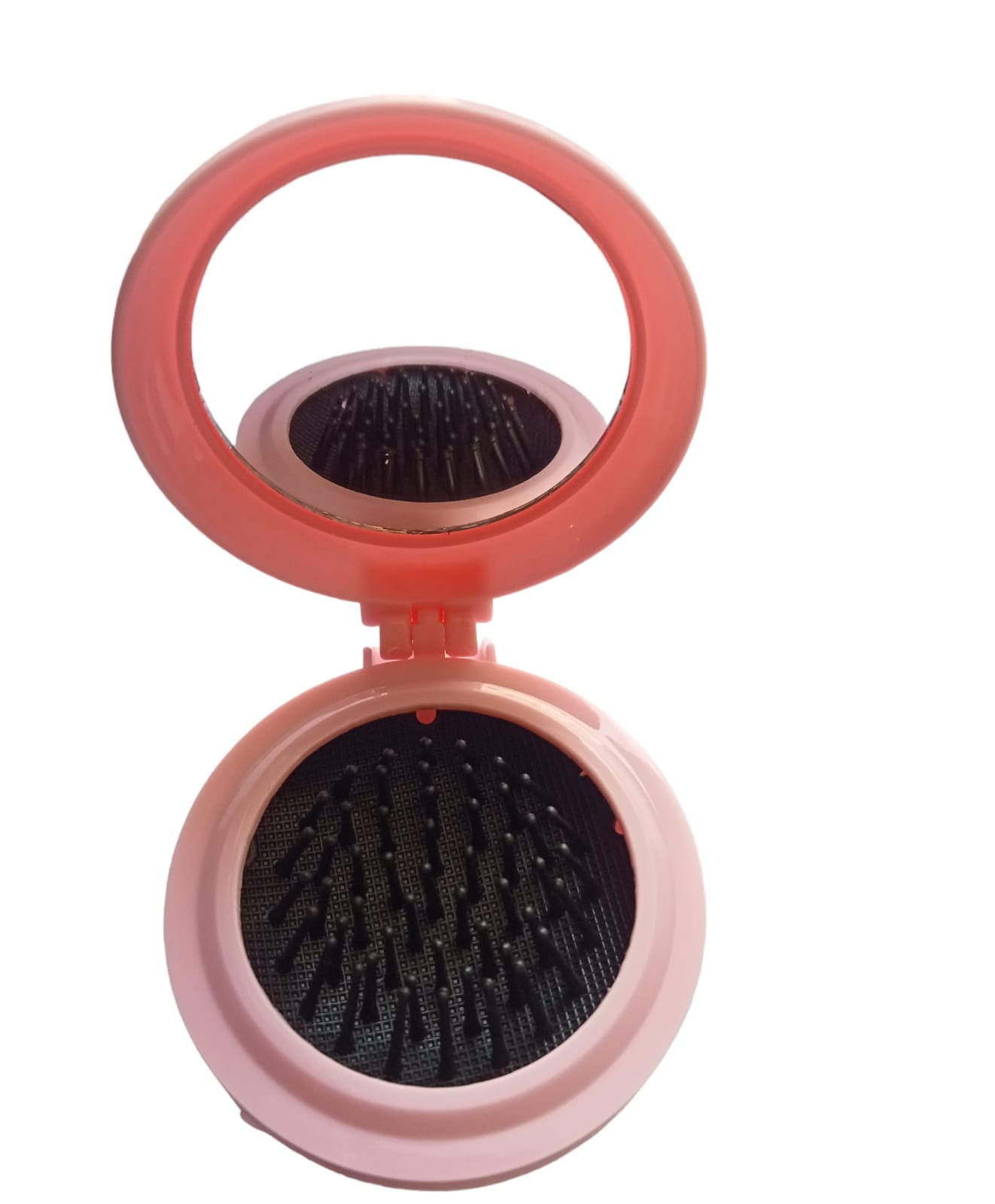 Folding Mirror with Comb Portable Pocket Small Travel Hair Brush