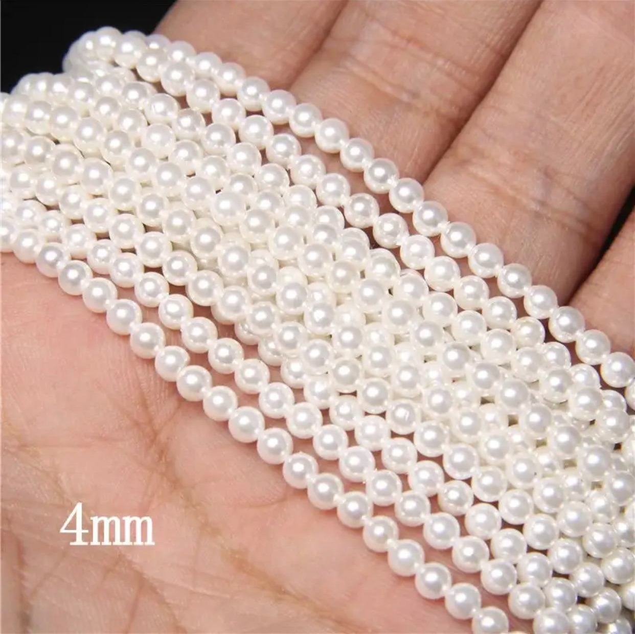 3mm 4mm 6mm 8mm 10mm shell pearl beads use in Jewllery bracelets suiting and jewellery tools | Tawakkal Crafts