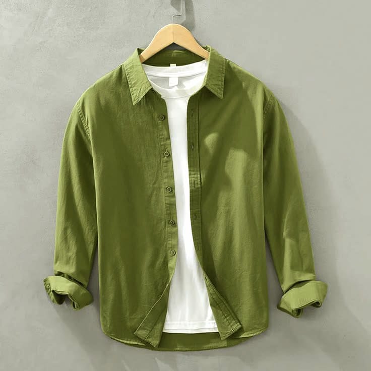 Men;s long sleeves navy blue shirt with under white T Shirt