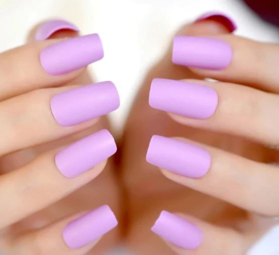 24 Pieces Light Purple Nails-Artificial Nail Tips | Daraz.pk