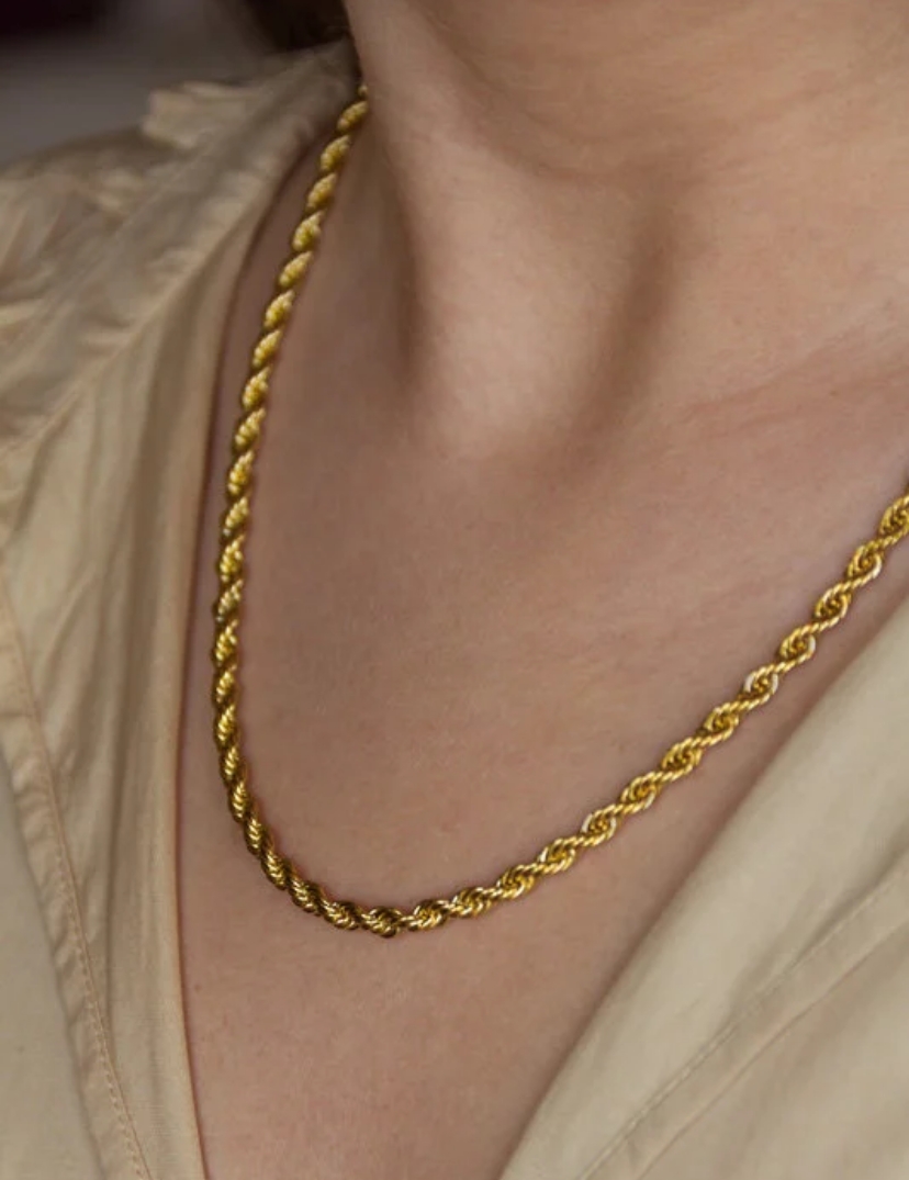Gold Rope Chain - 4mm For Man & Boys/Girls