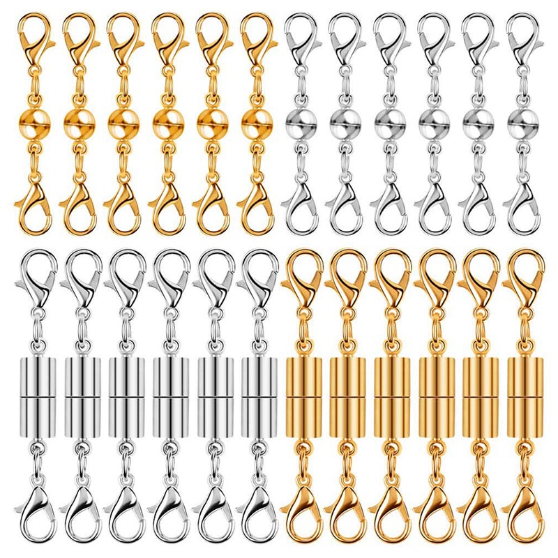 24pcs Necklace Clasp Magnetic Jewelry Locking Clasps And Closures Bracelet  Extender For Necklaces