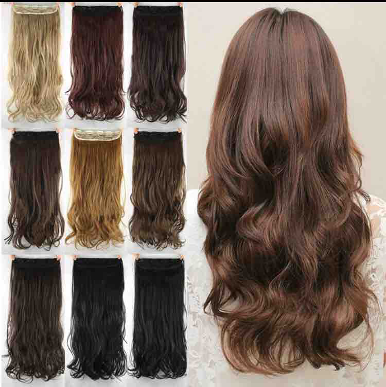 30 inch long 5 clips Natural black Hairs extension- new curly wig