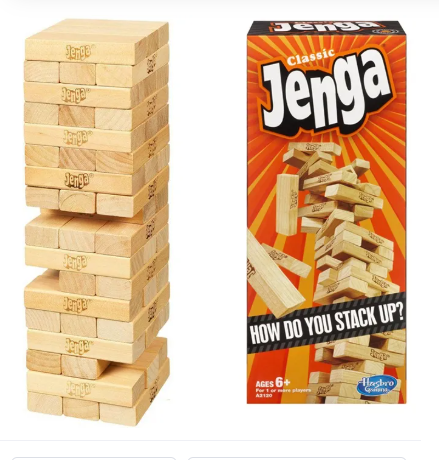 Hasbro Gaming Jenga Tower Wooden Blocks Game BIG 54 Pieces
