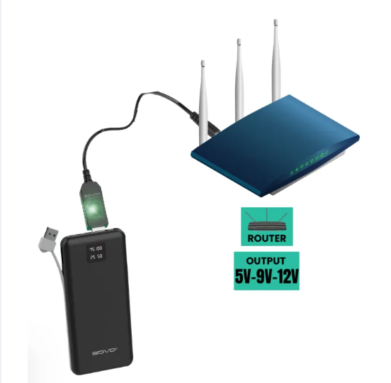 Router Cable WiFi to Powerbank Cable Connector DC 5V 9V 12V USB Cable Boost Converter Step-up Cord for Wifi Router Module Converter Via Powerbank