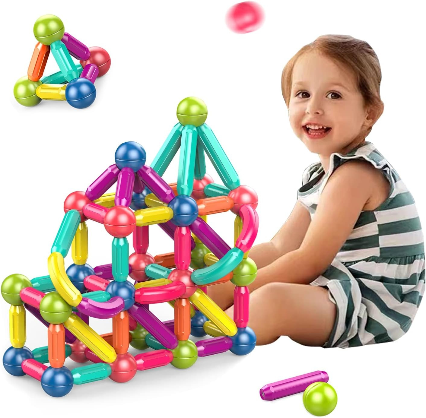 Magnetic Building Blocks Educational Toy for Kids | STEM Magnetic Construction Building Set | Creative Learning Toy