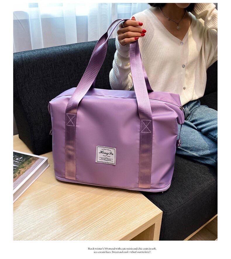 Travel Bag Waterproof Weekender Bags Oxford Cloth Luggages Handbag Shoulder Bag Traveling Bag Dry and Wet Separation Sport Bag Fitness Bag Gym Totes for Men Women ( Pink/Black)