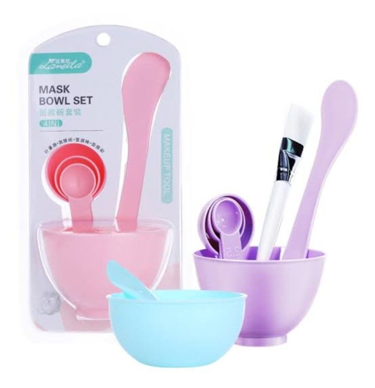 6 in 1 Facial Face Mask Bowl Set | Mixing Bowl with Brush, Spoon, Stick Tool Kit | DIY Skincare Mask Applicator Set