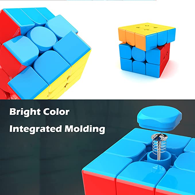 Classic Speed Cube 3x3x3, Full Size 56mm Stickerless Magic Cube Puzzle Toy, Cube Easy Turning & Smooth Play Durable Puzzle Cube Toy