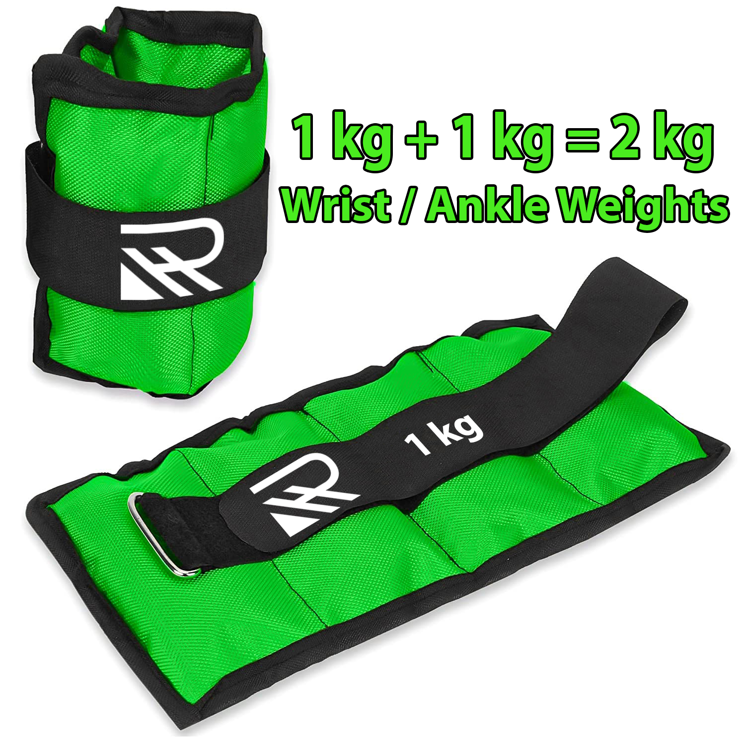1 KG x 1 KG = 2 KG PAIR, FLUORESCENT COLOUR, WRIST / ANKLE WEIGHTS PAIR, Weight Bearing Ankle wrist Strap Leg Strength Resistance Bands for Speed Training Running Exercise Workout Fitness Band