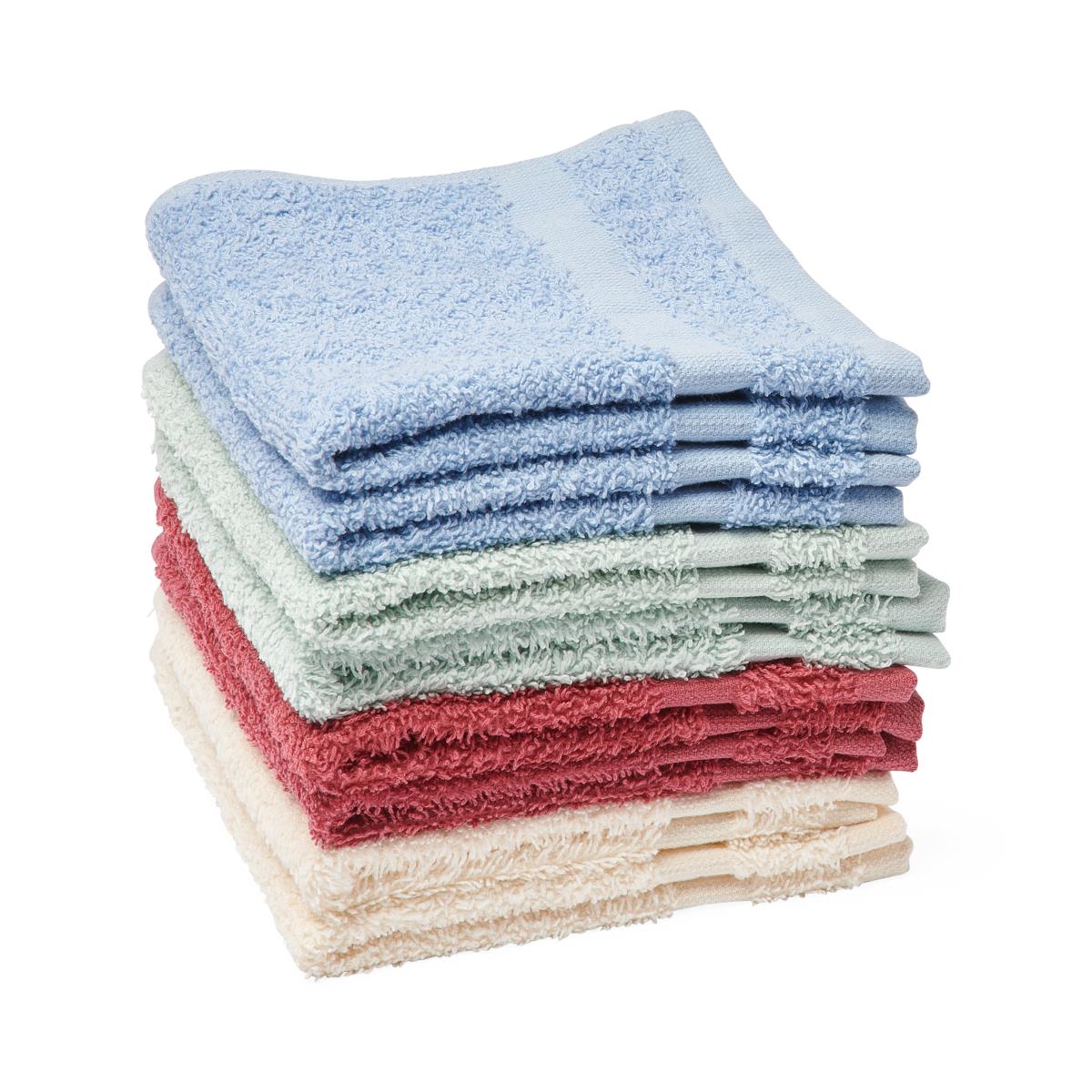 Washcloths Hand Towel Face Towel 12x12 Inch Premium 100% Cotton Ring Spun Terry Towel Multicolor price in Pakistan