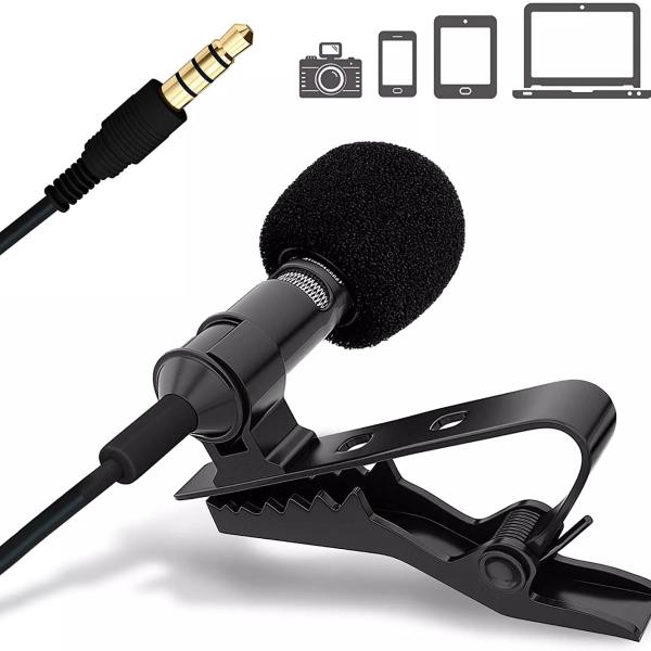 1.5m Cable Professional Computer/Laptop Clip-On Lavalier Microphone for Podcasting, Gaming, k8 wireless microphone  Lectures, YouTube Content Creators