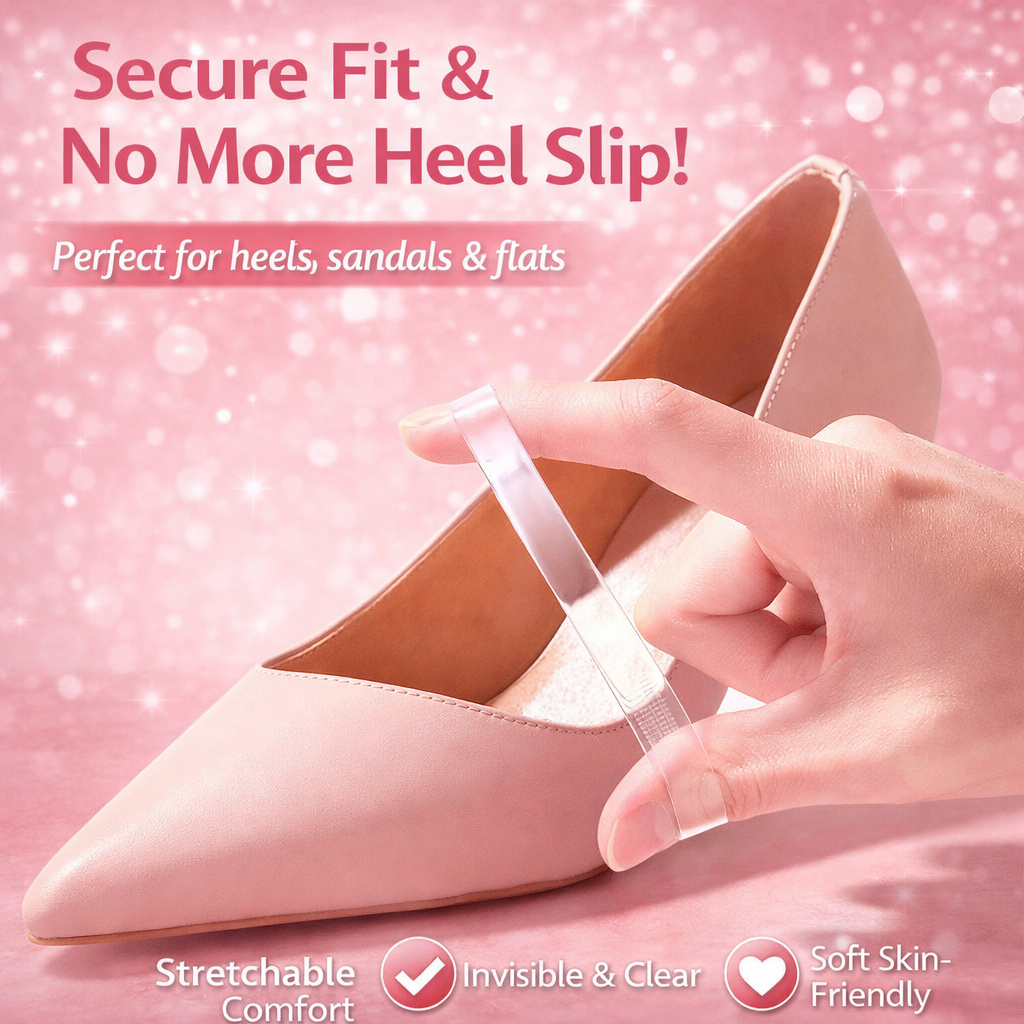 Transparent Invisible Lace Women's High-heeled Anti-dropping Artifact Strap Fixed Shoes Anti-heel-dropping Unbuckled Shoes
