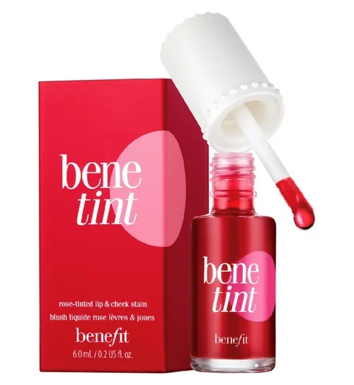 Korean Style Liquid Lip and Cheek Tint with Watermelon, Strawberry, Tomato Extracts - Rose Fragrance, Nourishing & Long-lasting. Smudge & Waterproof Cheeks Blusher for Women