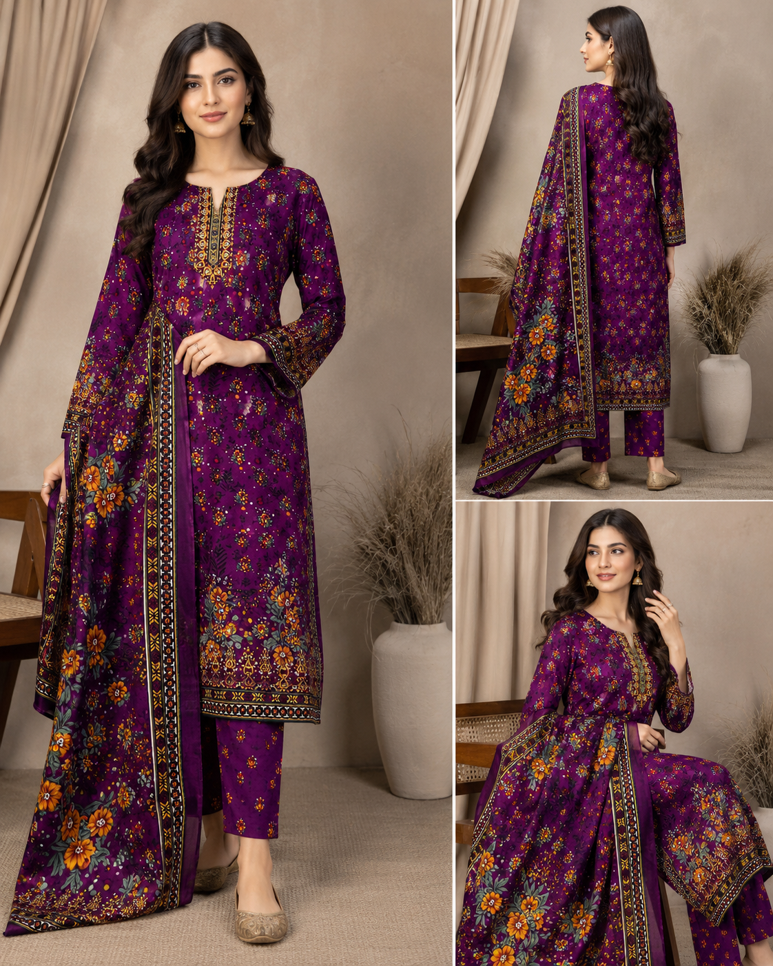 Multicolor Swiss Lawn 3 piece suit unstitched sale for Girls and Women – Summer Collection