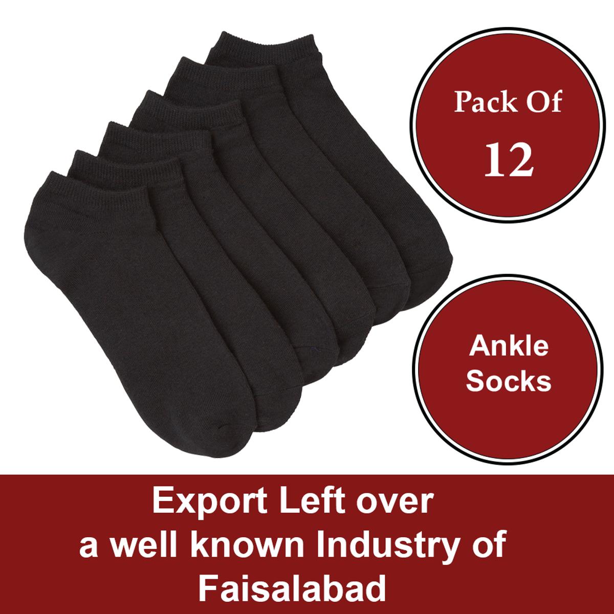 3 - 6 - 12 Pair Ankle/Low Cut Socks for Men and Women Cotton  for Summer special- Black
