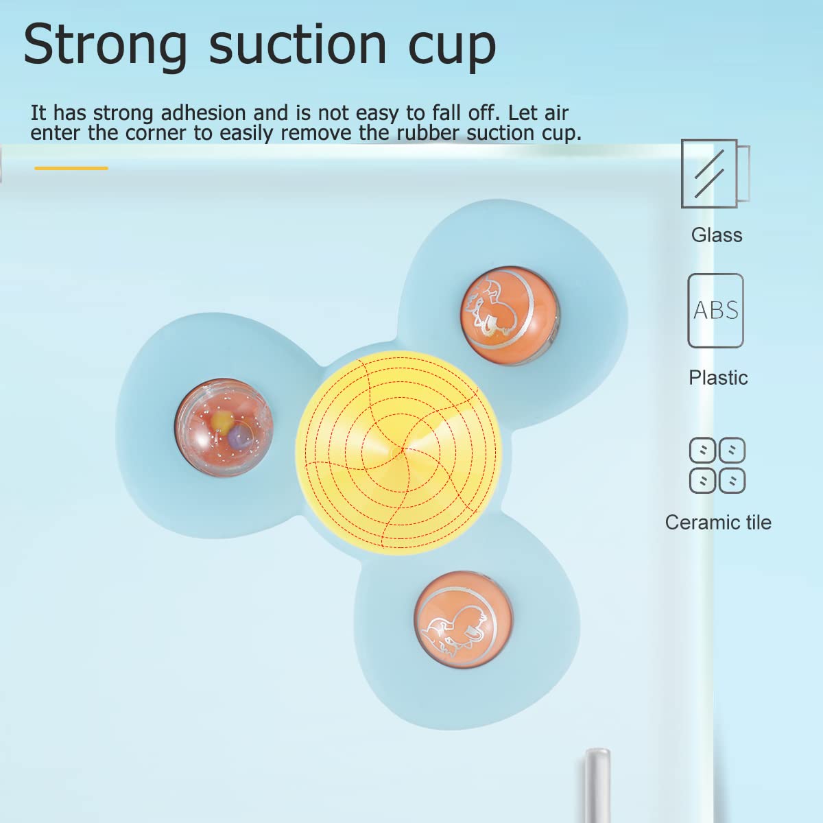 Baby Rattles Set, With Suction Cup Spinner Toy, Suitable For Travel, Dining Table &Amp; Bathroom