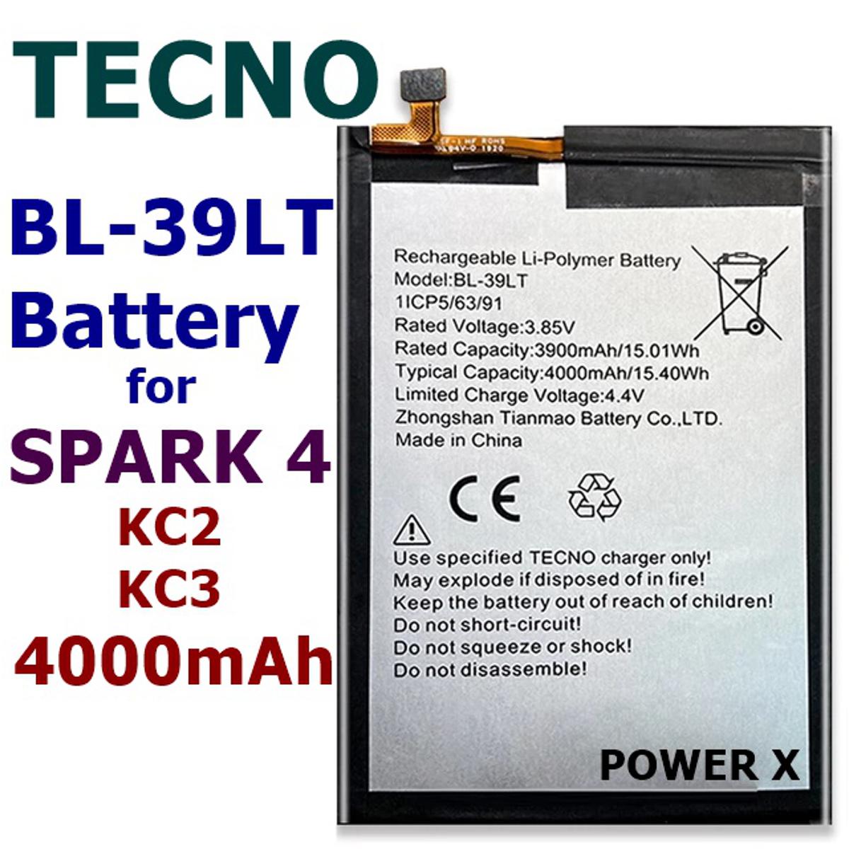 tecno spark 4 battery model