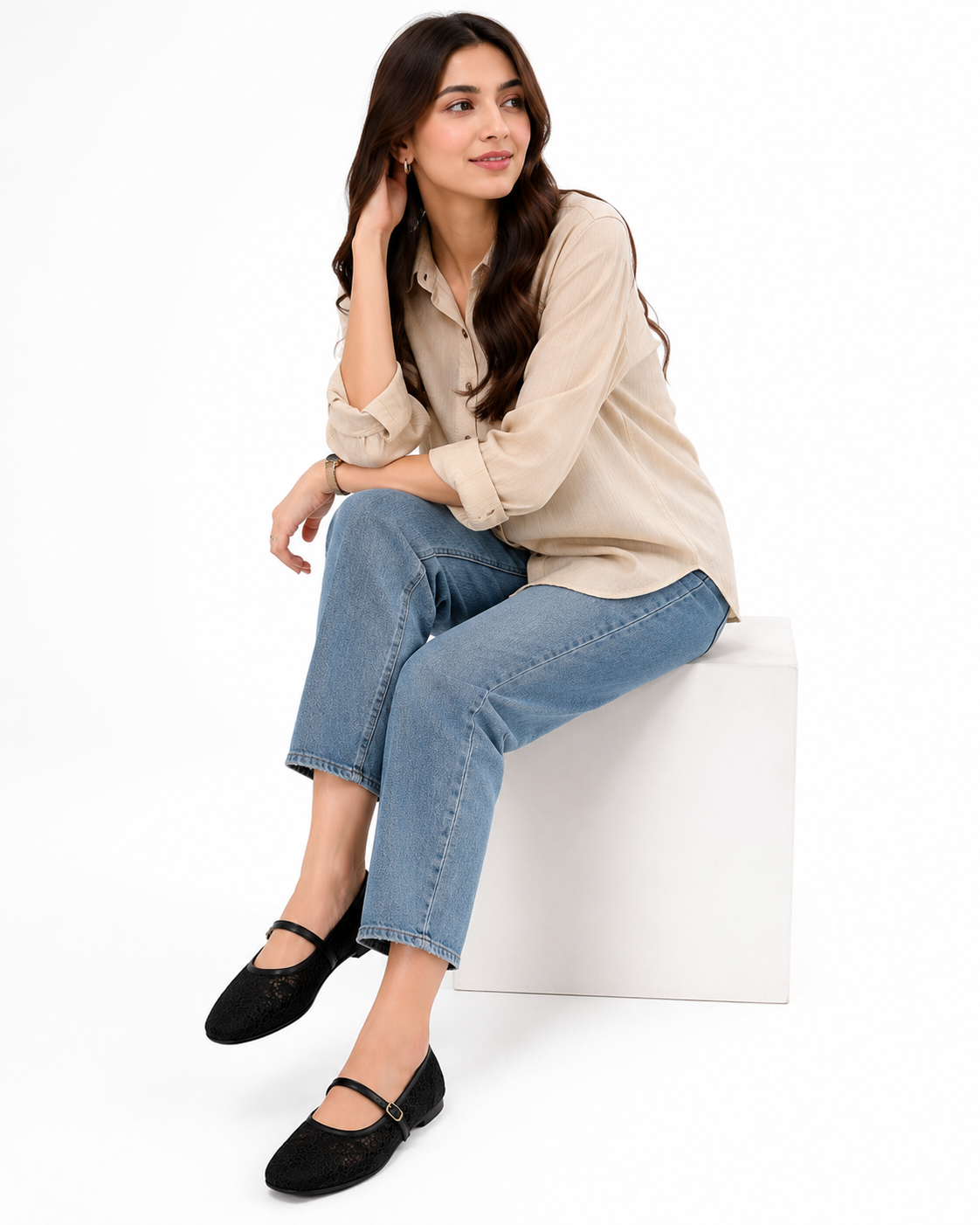 Women's Black Lace Mary Jane Flats | Elegant Buckle Strap Ballet Shoes | Soft Comfortable Casual & Party Wear Pumps black ladies shoes mary jane flats lace flat shoes buckle strap shoes women's ballet flats elegant ladies footwear casual flat shoes party
