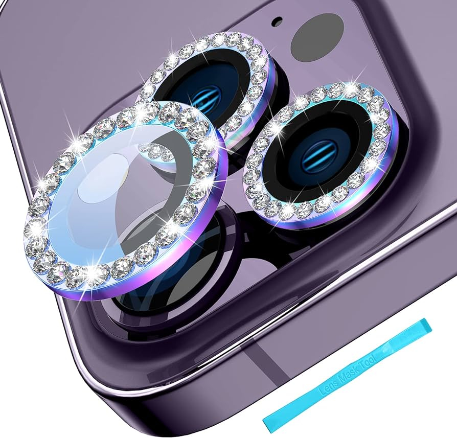 Diamond Camera Lens Protector For 11 / 12 / 13 / 14 / 15 / 16 / 17 Series  Luxury Sparkle Shockproof Camera Guard