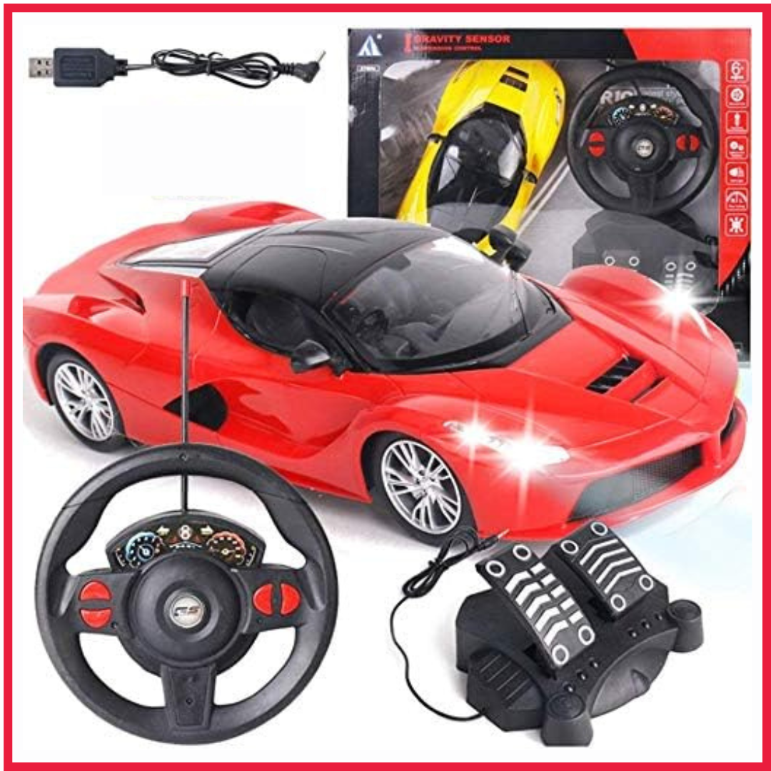 Racing Control SpeedX Car with Traffic Signal  Rechargeable Car Remote Control Car Full Gaming Car with Steering & Pedal Race Brake