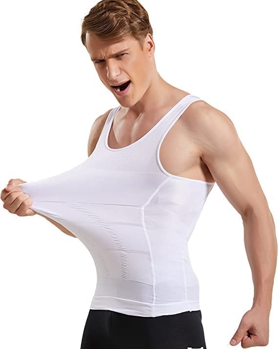 Men Body Shaper Slimming Vest – Hot Slim Fitness Compression Shirt for Belly Fat, Waist Slim & Chest Shape